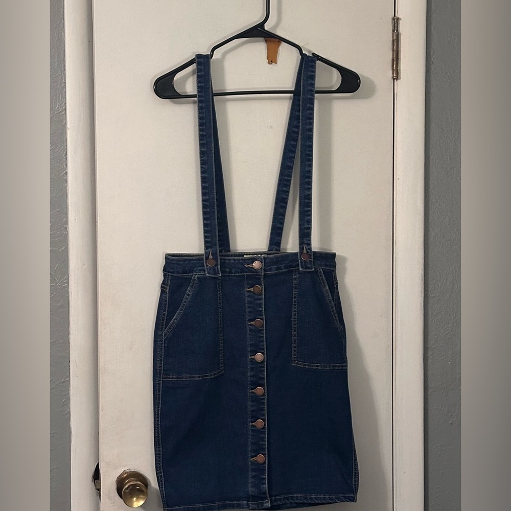 DRESSED IN LALA: Denim Pinafore Pencil Skirt